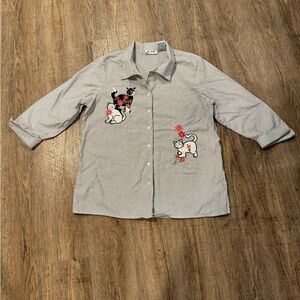 Vintage cat blouse stripes